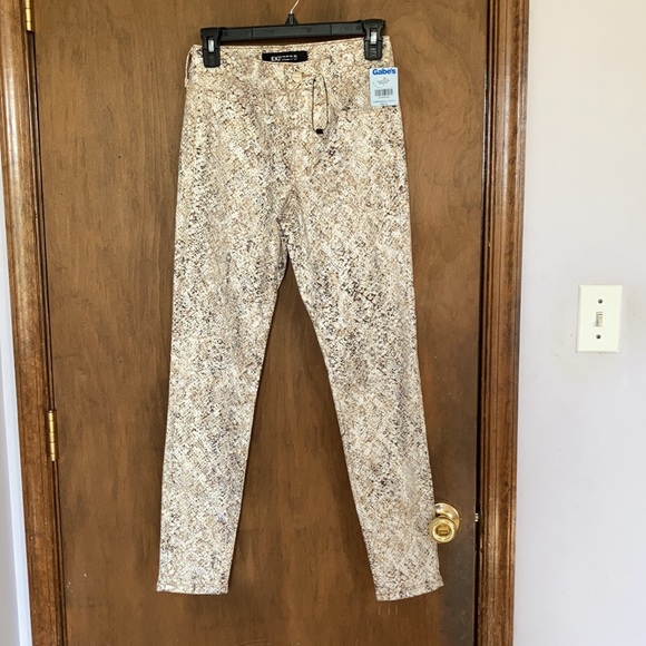Express Denim - Express snakeskin print animal print metallic accent skinny midrise stretch 00